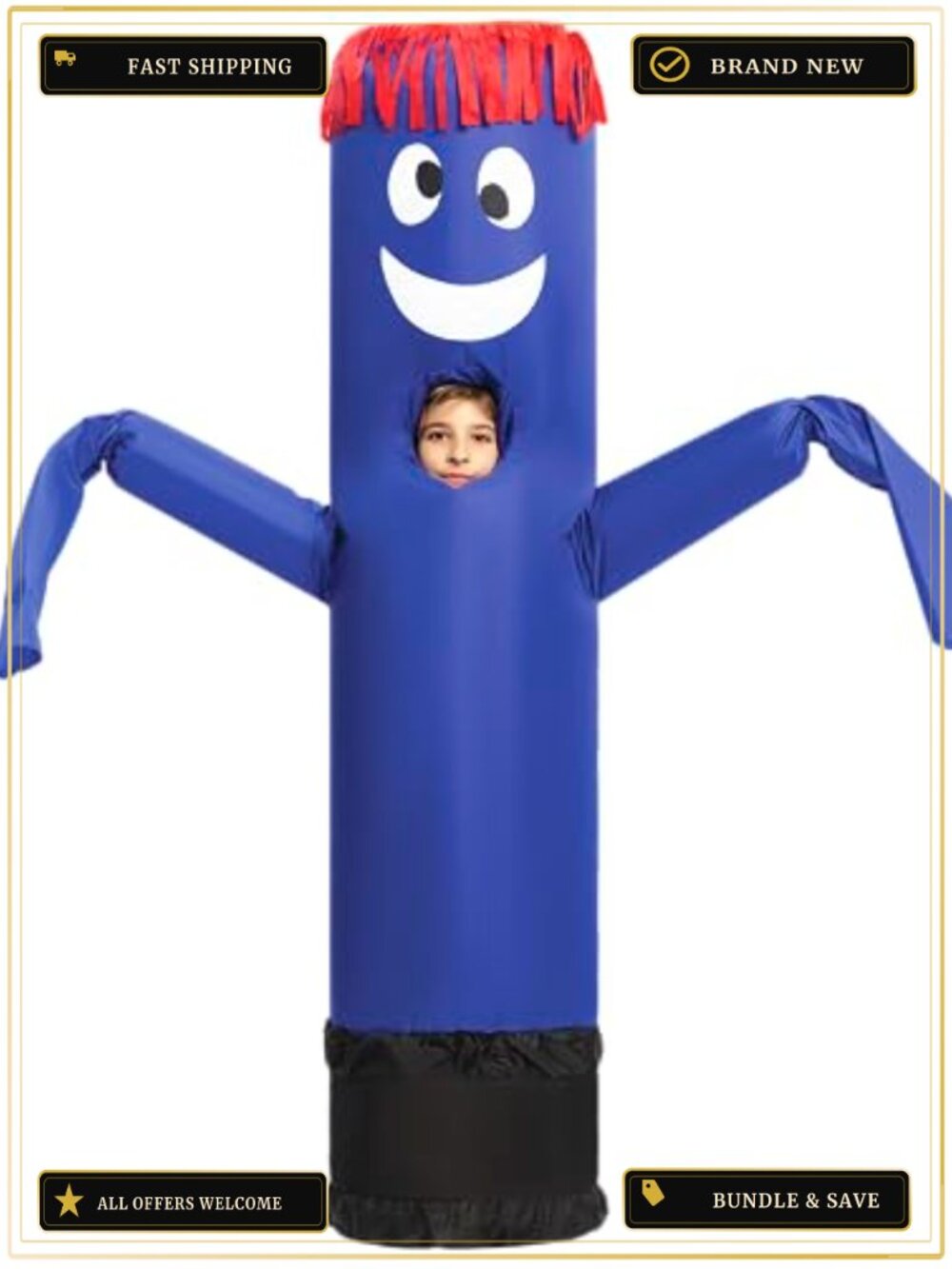 Kids Inflatable Tube Man Halloween Costume One Size Wavy Arm